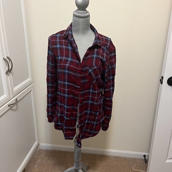 BP Plaid Cotton Shirt Great Condition Size S Red Alice Plaid - Picture 2 of 3